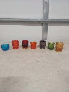lot 4103 image: Colorful Glass Votive Candle Holders Collection