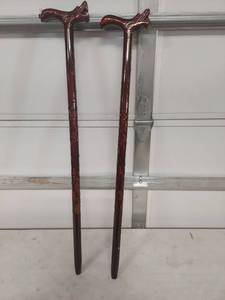 lot 4119 image: (2) Wooden Walking Cane