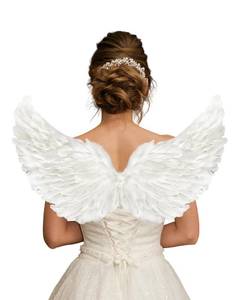 lot 1007 image: MUSE DECOR Halloween Angel Wings for Kids Teenager Adult, bird wings Angel Wings Costume for Girls Kids Party Childrens Halloween (White)