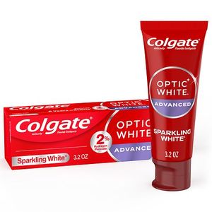 lot 1040 image: Colgate Optic White Advanced Hydrogen Peroxide Whitening Toothpaste  3.2 oz Tube