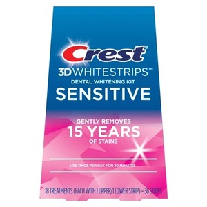 lot 1045 image: Crest 3D Whitestrips Sensitive At-Home Teeth Whitening Kit  18 Treatments - 36 strips