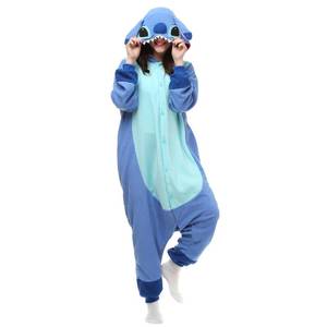 lot 1092 image: Wishliker Adult Onesie Animal Pajamas Halloween Cosplay Costumes Party Wear Blue 2XL
