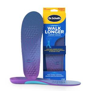 lot 1109 image: Dr. Scholls Walk Longer Insoles for Women - Comfortable Plush Foam Cushioning Inserts for Walking, Hiking, and Standing on Feet All-Day with Arch Support - Walk 50% Longer Without Muscle Fatigue