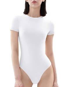 lot 1119 image: PUMIEY Bodysuits for Women Dupes Body Suit Splashed White Small