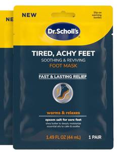 lot 1123 image: Dr. Scholls Tired, Achy Feet Soothing & Reviving Foot Mask, 2 Pair, Warming Booties