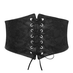 lot 1141 image: JASGOOD Wide Elastic Corset Belt for Women Vintage Lace-up Tied Waspie Waist Belt for Dress, XL
