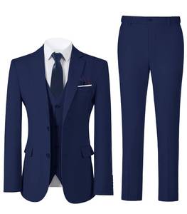 lot 1151 image: Joqeif Navy Blue Suit for Boys Slim Fit Tuxedo Prom Dress for Teens Boy Suits Vest and Pants Set Graduation Homecoming Funeral Outfit Size 16