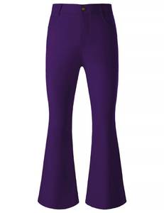 lot 1167 image: JOGAL Mens Bell Bottom Pants 70s Disco Outfits Slim Fit Retro Flared Trousers DeepPurple X-Large