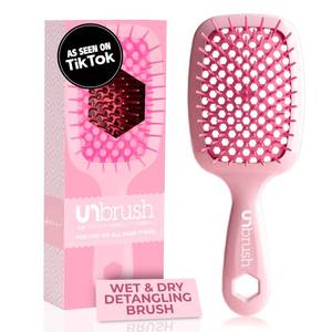 lot 1171 image: FHI Heat UNbrush Detangling Brush for Pain-Free Brushing on All Wet or Dry Hair Types Durable DuoFlex Anti-Static Bristles, Lightweight Handle, Vented Hair Brush, Peony Light Pink