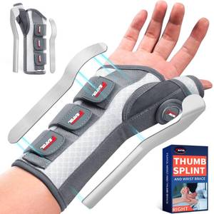 lot 1173 image: FEATOL Carpal Tunnel Wrist Brace Night Support, Thumb Spica Splint Right Hand for De Quervains Tenosynovitis, Tendonitis, Wrist Brace With Thumb Support-MediumLarge-Women & Men, Pink
