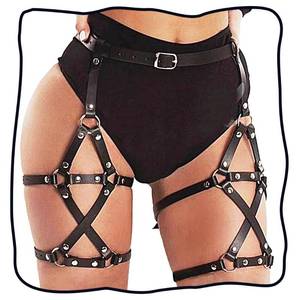 lot 1174 image: GEMILY Leather Leg Harness Thigh Black Fashion Rave Body Accessories for Women, NO VISIBLE SIZE