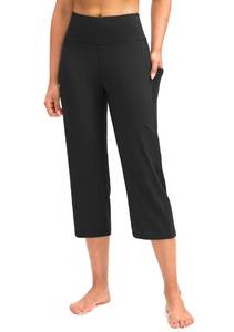 lot 1226 image: G Gradual Capri Pants for Women High Waist Workout Yoga Pants with Pockets Tummy Control Leggings Crop Straight Pants(Black,XL)