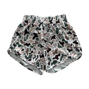 lot 1263 image: RICHTRUE Camo Boxer Shorts Women Cute Graphic Y2k Shorts Colorful Summer Bottoms 2025 Trendy (Grey Brown,L,Large)