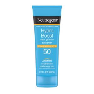 lot 1285 image: Neutrogena Hydro Boost Moisturizing Water Gel Sunscreen Lotion with Broad Spectrum SPF 50, Water-Resistant & Non-Greasy Hydrating Sunscreen Lotion, Oil-Free, 3 fl. oz, 3 Pack