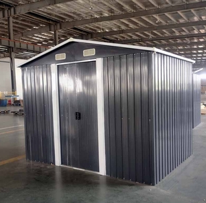 lot 5086 image: W(LHR-MS0806) LandHonor - 8ft x 6ft Galvanized Apex Roof Metal Shed