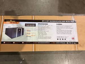 lot 5303 image: W&nbsp(LHR-MS0810) LandHonor - 8ft x 10ft Metal Shed - Unused