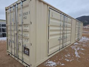 lot 82 image: 40ft High Cube Shipping Container w 2 Side Doors, 1 End Door