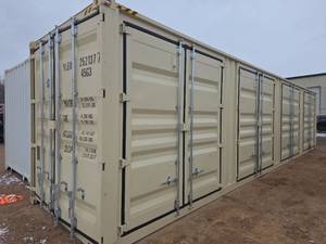 lot 83 image: 40ft High Cube Shipping Container w 4 Side Doors, 1 End Door