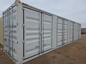 lot 84 image: 40ft High Cube Shipping Container w 4 Side Doors, 1 End Door