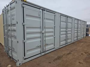 lot 85 image: 40ft High Cube Shipping Container w 4 Side Doors, 1 End Door