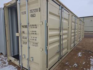 lot 86 image: 40ft High Cube Shipping Container w 4 Side Doors, 1 End Door