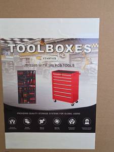 lot 2457 image: Starvox JS-328B Rolling Tool Cabinet with 188 Tools