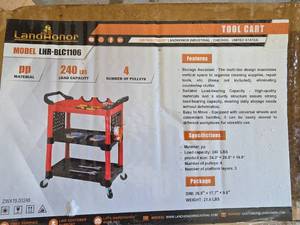 lot 2751 image: LandHonor 3-Tier Rolling Tool Cart