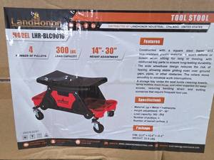 lot 2752 image: Landhonor Rolling Tool Stool with Storage