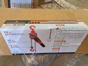 lot 2767 image: Landhonor 2 Ton Hand Chain Lever Hoist - 10ft Chain