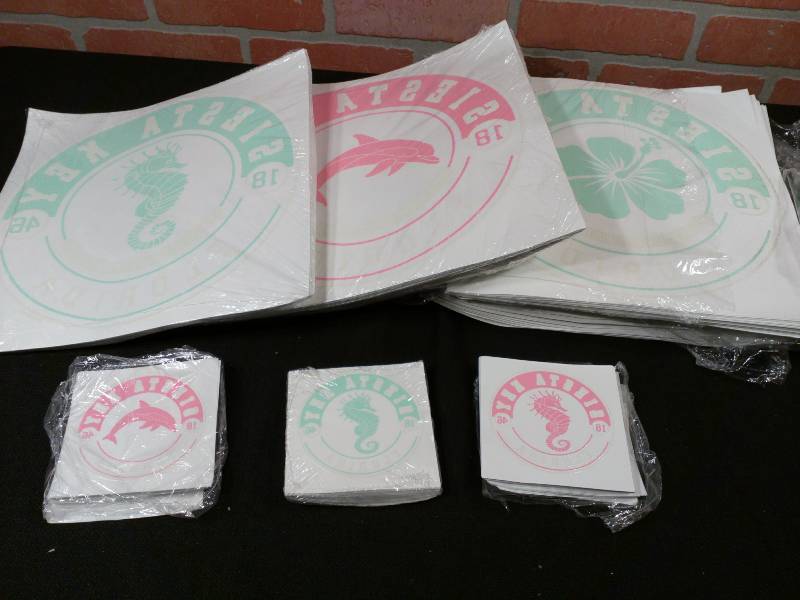 lot 53 image: Florida Siesta Key Iron On Transfers  SEA HORSE  FLOWER  DOLPHIN 