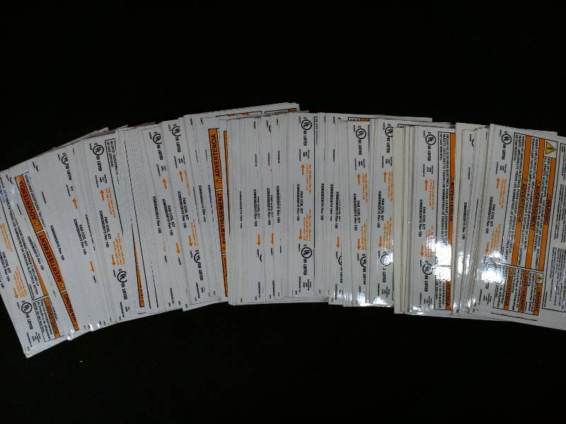 lot 61 image: Rotating Fan Blades Warning Labels