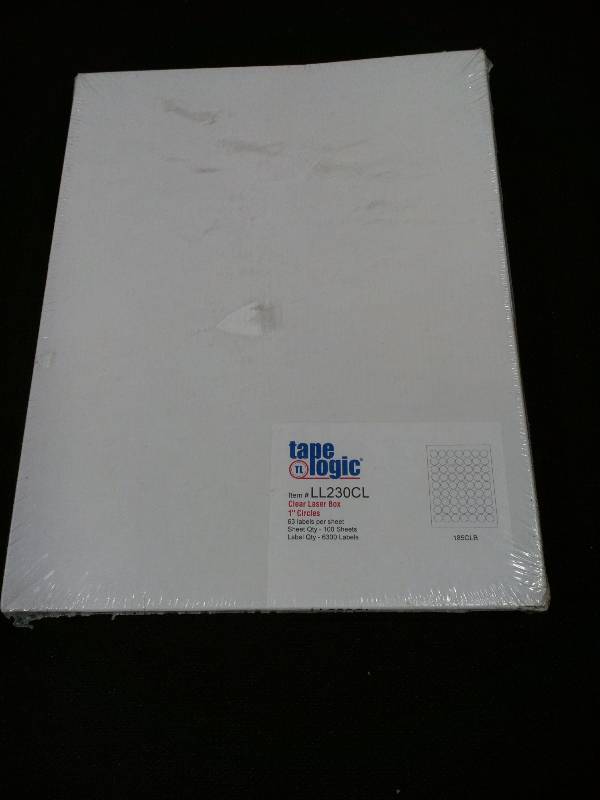 lot 68 image: Tape Logic Clear Circle Laser Labels