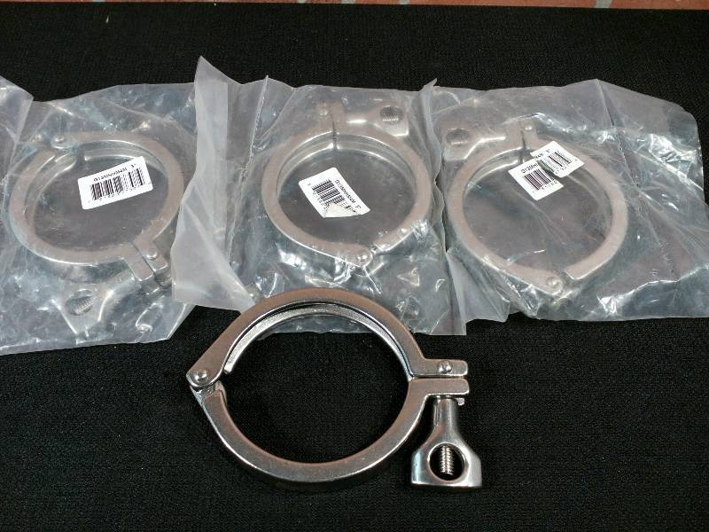 lot 80 image: Sanitary Pin Pressure Clamp Single Hinged Heads