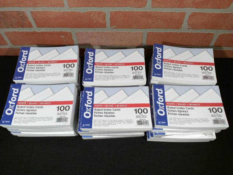 lot 182 image: Oxford White Ruled Index Cards