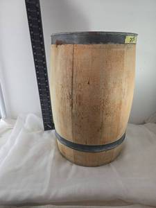 lot 22 image: Wooden Nail Keg with Metal Bands