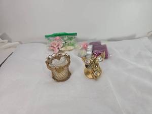 lot 127 image: Gold Angel Crystal Candle Holders