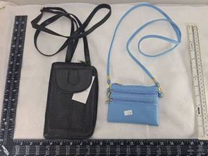 lot 150 image: Small Crossbody Phone Pouches - Black and Blue Set