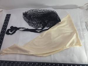 lot 157 image: Bonnets lace and fabric set of two