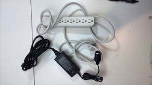 lot 254 image: 6-Outlet Power Strip with AC Adapter