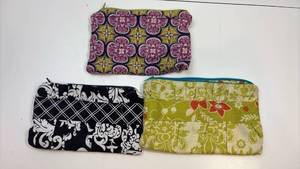 lot 261 image: Decorative Fabric Makeup Pouches Set of 3