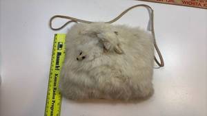 lot 265 image: White Rabbit Fur Hand Muff with Cord