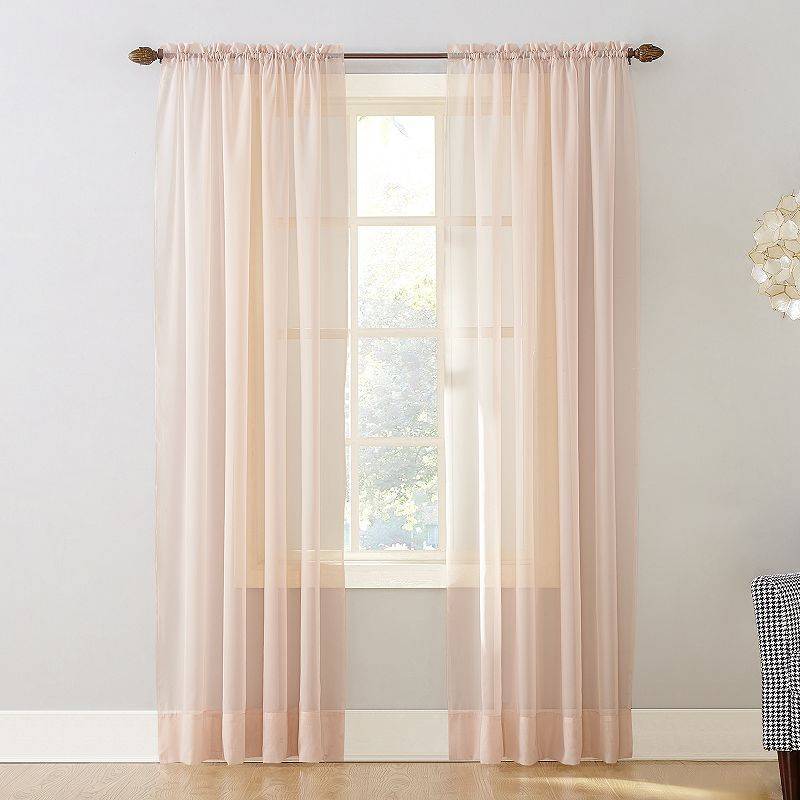 lot 40971 image: 2pk - No. 918 Sheer Voile 59 x 63 Rod Pocket Top Curtain Panel