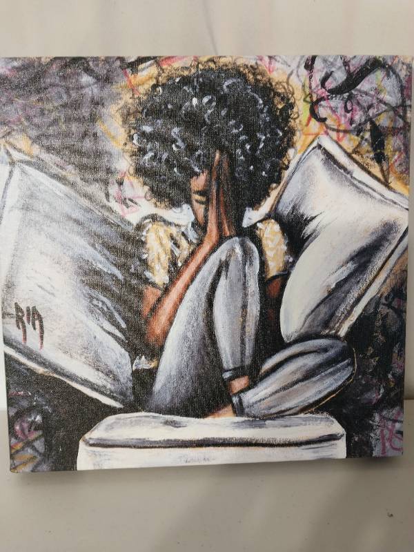 lot 41184 image: Contemporary Figure Study Canvas Art 12x12