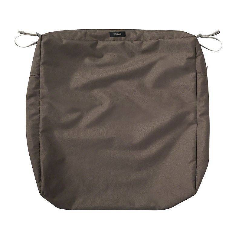 lot 41237 image: Classic Accessories Ravenna Water-Resistant Patio Seat Cushion Cover 21 x 19 x 5 inch Dark Taupe