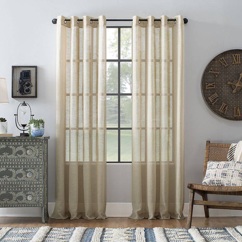 lot 41298 image: Archaeo Textured Linen Blend 52 x 63 Curtain  One Panel