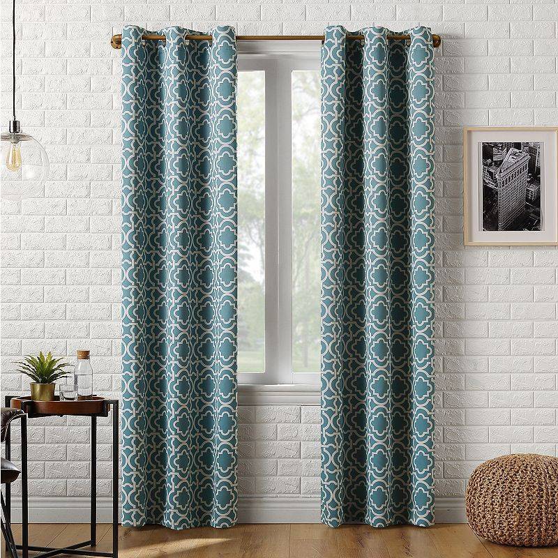 lot 41331 image: Sun Zero Trellis Grommet Blackout Curtain Panel  40  x 63.0