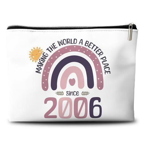 lot 51611 image: FACTORY SEALED - Rone168 18th Birthday Gifts for Girls, Funny 18 Year Old Gifts, Making The World a Better Place Since 2006, Organizer Bag, 10x7 Inches