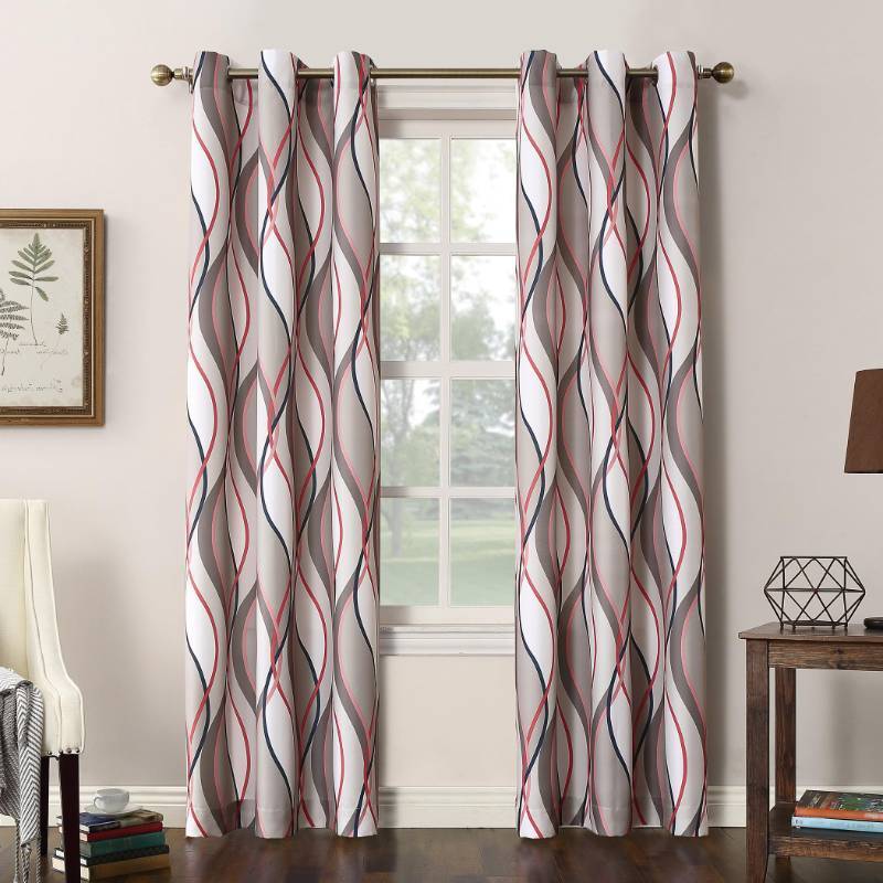 lot 51853 image: No. 918 Intersect Ogee Print Semi-Sheer Grommet Curtain (Includes One Panel)