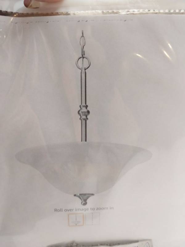 lot 51873 image: Golden Lighting Grace PW Pendant Light Fixture #1264-3PW