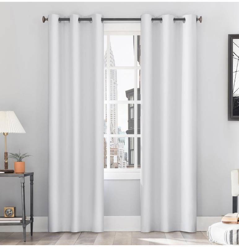 lot 51874 image: FACTORY SEALED - Sun Zero Light Filtering Curtain Panel, White, 50 x 84 1 Panel